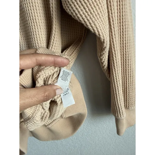 Aerie Womens Medium Waffle Knit Long Sleeve Pullover Crewneck Chicago Loungewear - Image 9