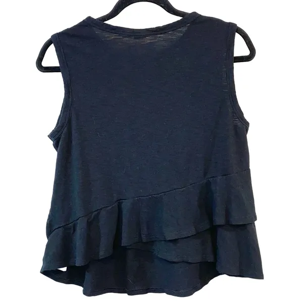 Gap Black Ruffle Hem Sleeveless Top Women’s‎ Large Layered Tank Blouse - Image 2