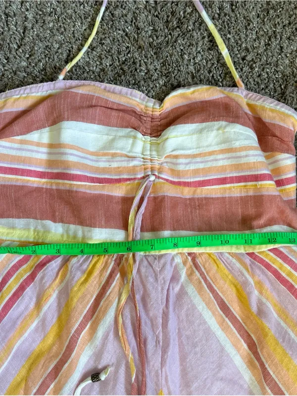 Anthropologie Savannah Halter Striped Dress US Women 4 Orange Boho-Style - Image 5