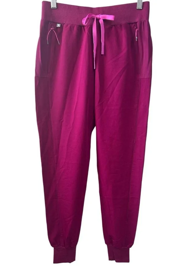 Figs Boston Slim Jogger Scrub Pants in Dark Magenta Size XXSmall Tall NWT - Image 2