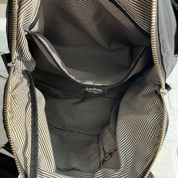 Kipling Shoulder Bag Black‎ Nylon Travel Double Strap Lightweight Solid Medium - Image 11