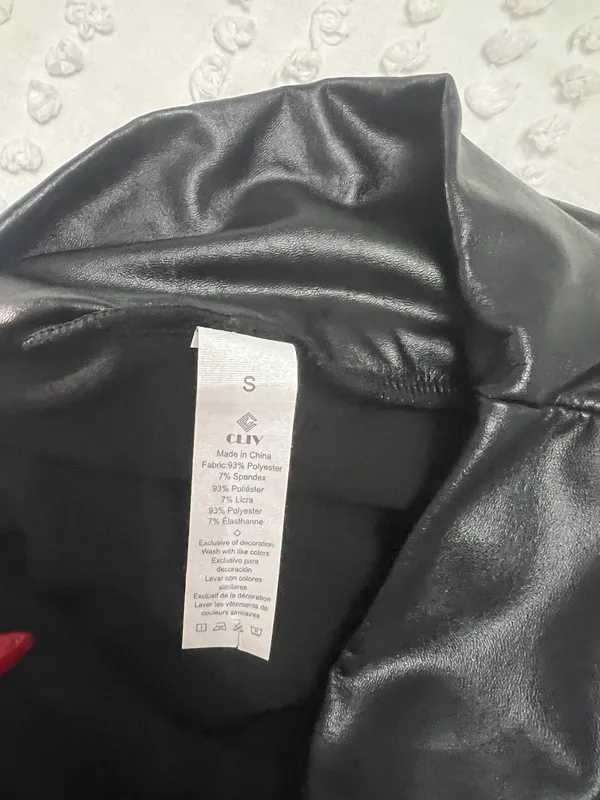 Black Faux Leather Leggings - Image 4