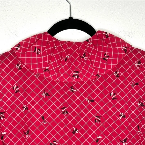 Vintage 70s Koret Flounced Ruffle Collar Blouse Size 12 - Image 10