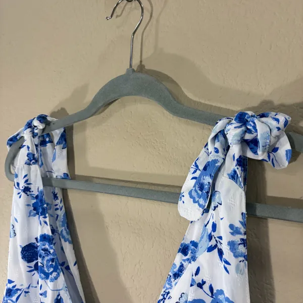 NWT Baltic Born Mariah Tank Florals Blue White Maxi Dress Sz M Wedding Beach - Image 8