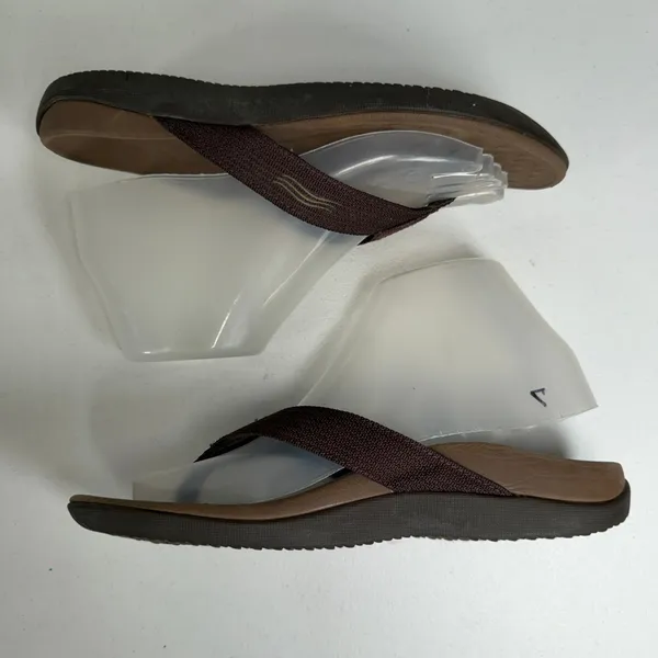 Orthaheel 7 Flip Flop Wave Brown Arch Support Comfort Thong Sandals Casual - Image 3