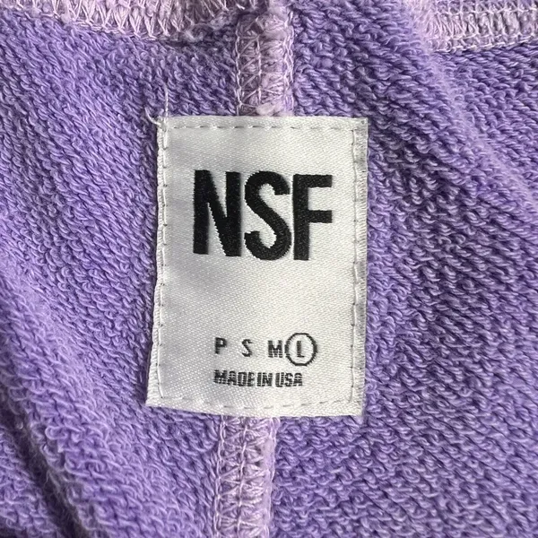 NSF Sayde Distressed Slim Jogger Sweatpants Purple Large - Image 4