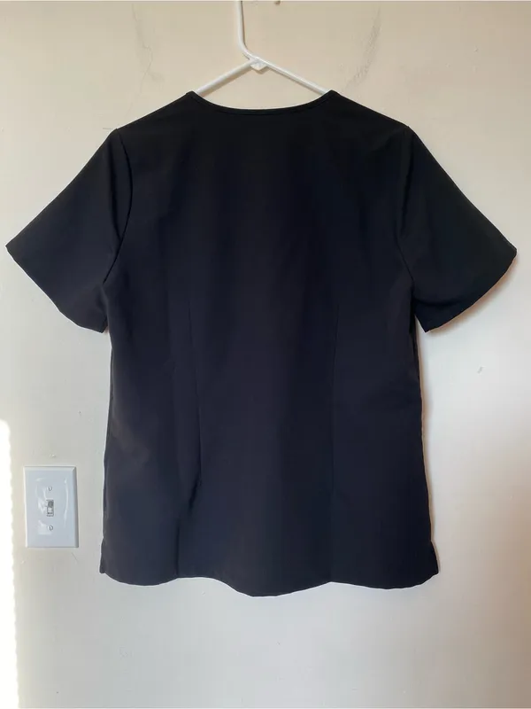 FIGS Catarina One Pocket V-Neck Scrub Top Black Sz Large - Image 9