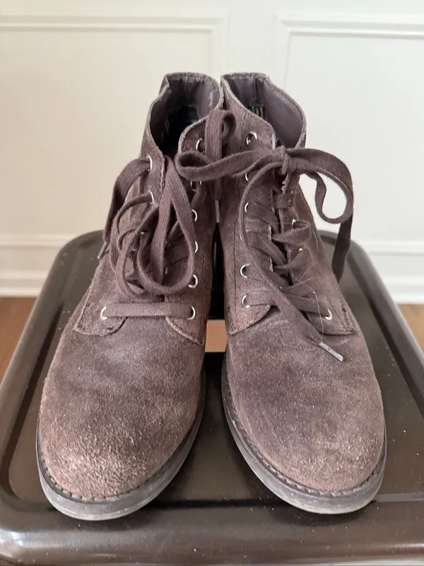 Sam Edelman Bleecker Brown Suede Leather Ankle Boots Booties 9 - Image 2