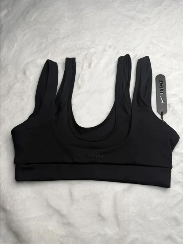 Nike SKIMS Double Strap Scoop Bra Black Small NWT - Image 3