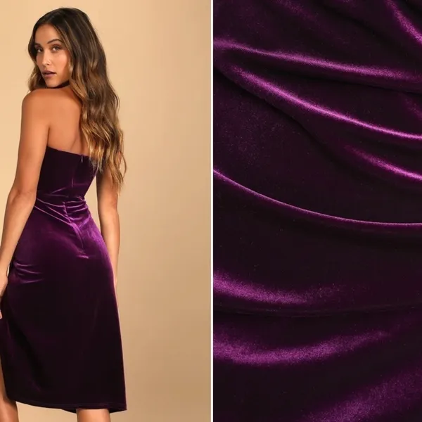 LULUS Prom Wedding Holiday Sexy Corset Bustier Velvet Cocktail Midi Dress - Image 3