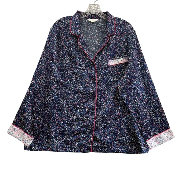 Charter Club Women's Satin Floral Set Long Sleeve‎ & Shorts Sleepwear XL/XXL - Image 2