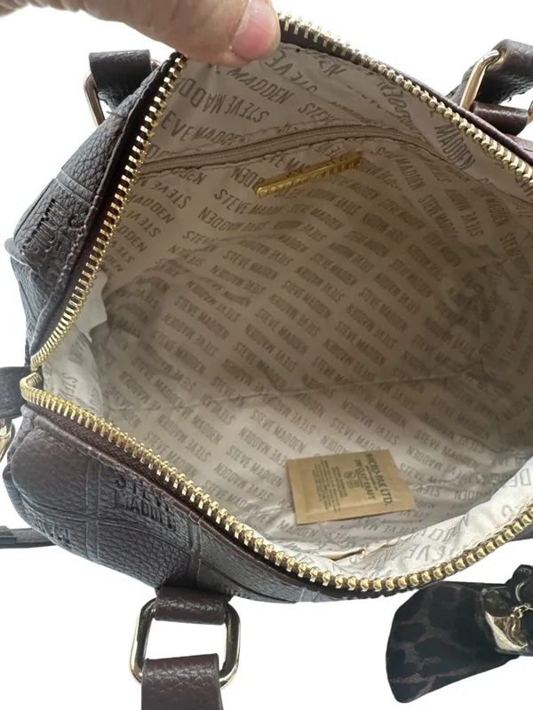 Steve Madden 10" x 7" x 5.5" Embossed Brown Shoulder/Crossbody Bag - Image 7