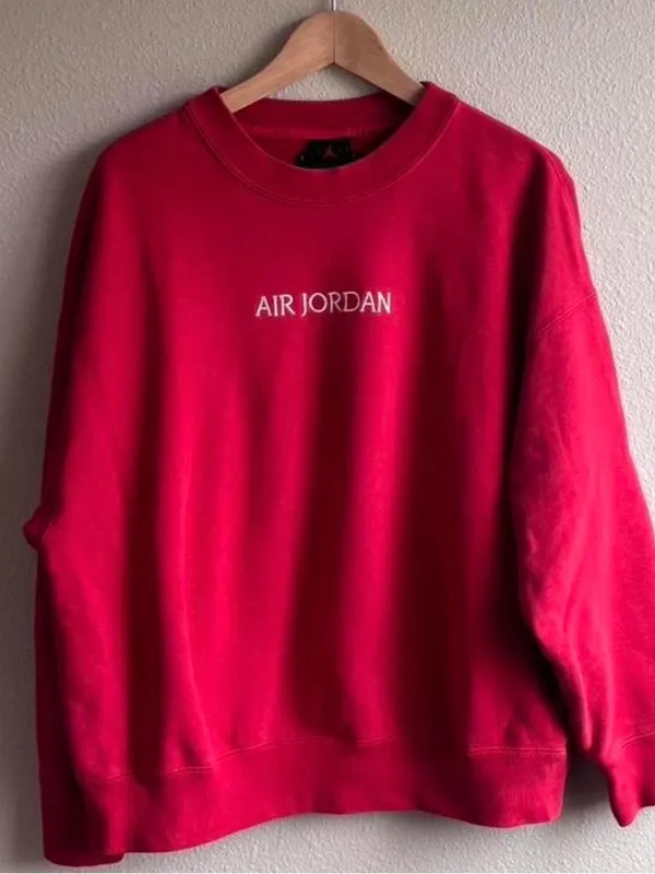 Jordan Red Crewneck Sweatshirt - Image 2
