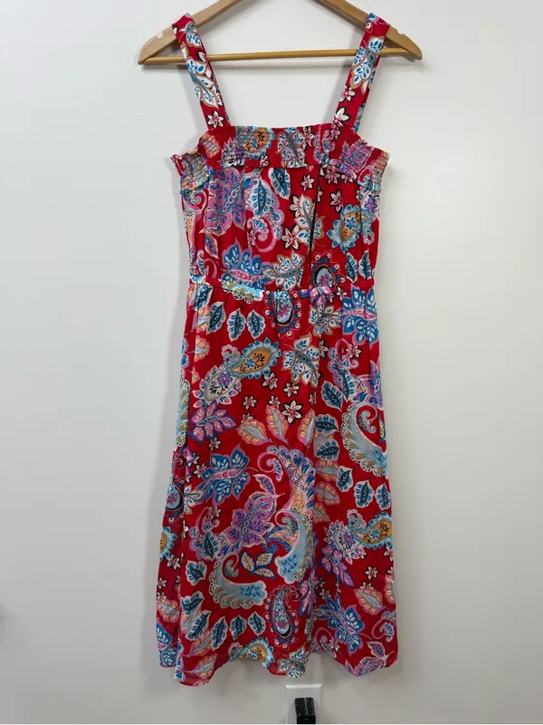Talbots Red Paisley Summer Midi Sundress size 4 - Image 3