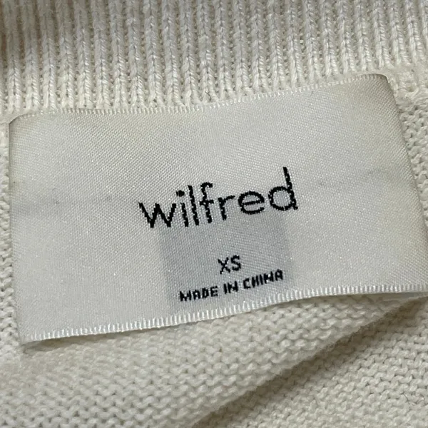 Aritzia Wilfred Women's Cream Wool Knit Long Sleeve Polo Sweatshirt Sweater XS - Image 4