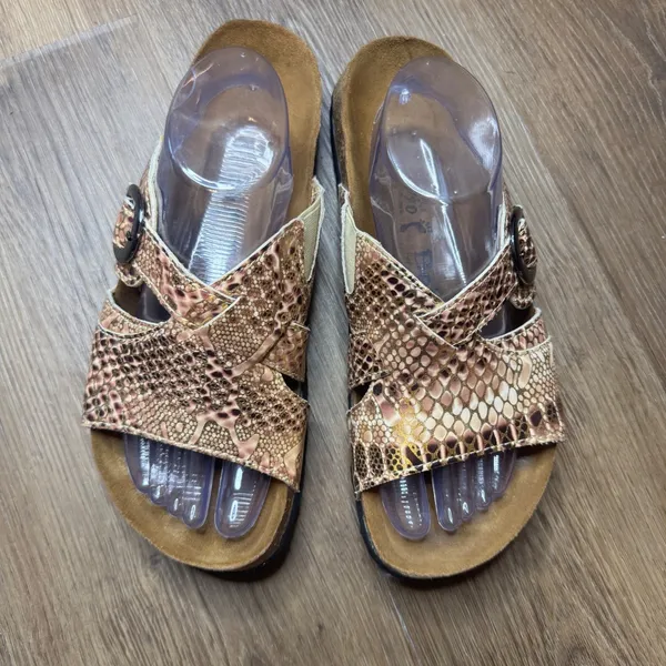 Betula Women's Licensed by Birkenstock Snakeskin Print Slides Size 11 - Image 2