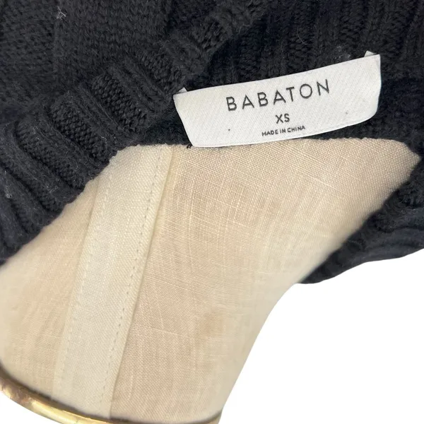 Aritzia Babaton Glory Merino Wool Sweater Crewneck Cropped Black Size XS‎ - Image 9
