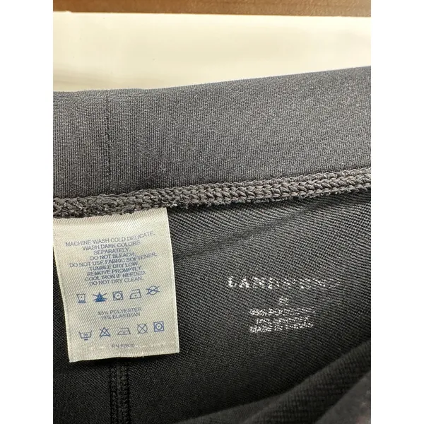 Lands End Womens‎ Black Fleece Leggings Size M Pull On Stretch Lightly Lined - Image 4
