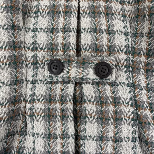 Sashimi Womens Grey Plaid Hooded Wool Blend Pea Coat Jacket Size Medium‎ - Image 10