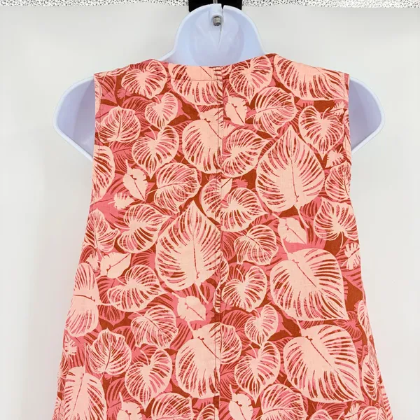 Tahari Tropical Leaf 100% Linen ALine Leaf Dress Sz Small Coastal Resort Boho - Image 7