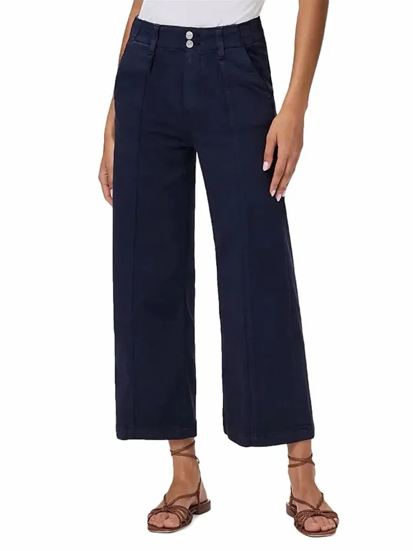 Paige Brooklyn Wide Leg Crop Pants in Vintage Cosmic Navy High Rise Size 25 - Image 4