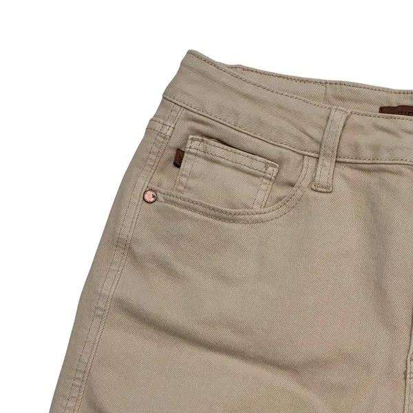 Judy Blue Shorts Womens L Beige Bermuda Denim Stretch 4.5 In Casual JB150249C - Image 3