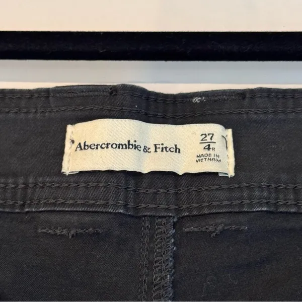 Abercrombie & Fitch Cargo Pants 27 4 Black Utility Y2K Streetwear Stretch - Image 3