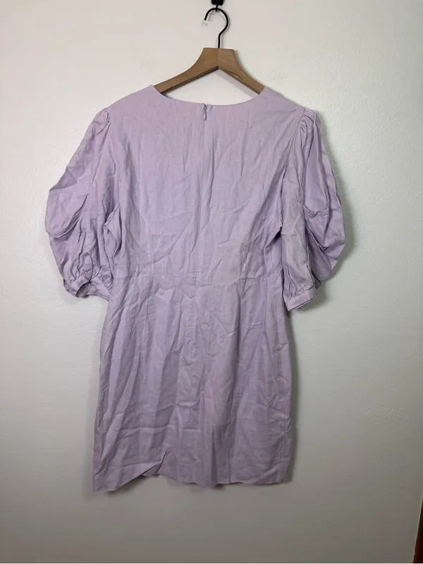 Farm Rio Lilac Short Sleeve Knotted Mini Dress - Image 7