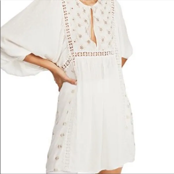 Free People Charlotte Swiss-Dot Tunic Dress Ivory - Image 4
