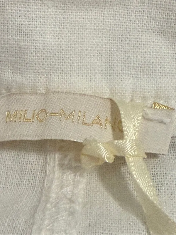 New Milio Milano LINEN MINI WRAP SKIRT W/POCKETS S - Image 6