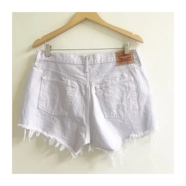 Levi’s 501 Fringe Cut Off Shorts Size 33 Lavender Women’s High Rise Festival - Image 5