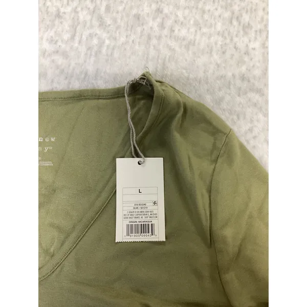 A New Day Womens V-Neck Short Sleeve T-Shirt Olive Green Large 561219 - Image 3