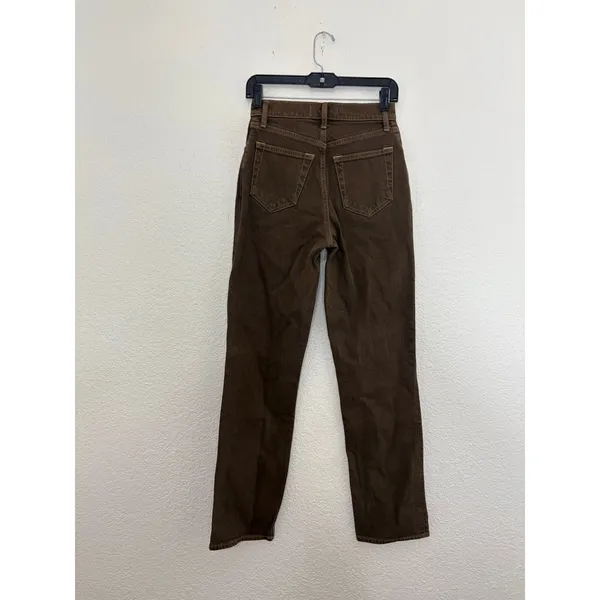 Abercrombie & Fitch Ultra High Rise 90s Straight Leg Jean Size 25 Washed Brown - Image 14