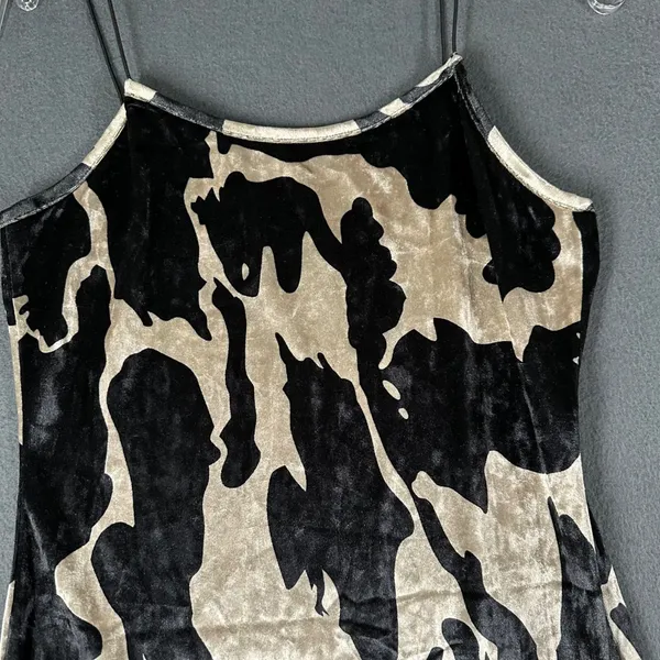 Cider Womens Small Black Patterned Print Mini Dress Spaghetti Straps‎ Pullover - Image 3