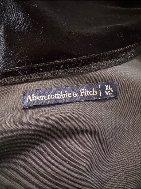 Abercrombie & Fitch Black Velvet Wrap Top Shirt XL - Image 5
