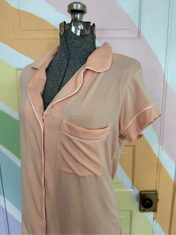 Eberjay Gisele Tencel Modal Short Sleeve Pajama Top Peach Sz Small 💛🍄 - Image 4