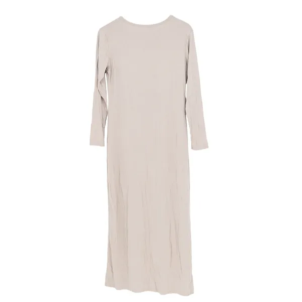 Unbranded Maxi Dress Womens M/L Bodycon Beige Long Sleeve Stretch Excellent - Image 4
