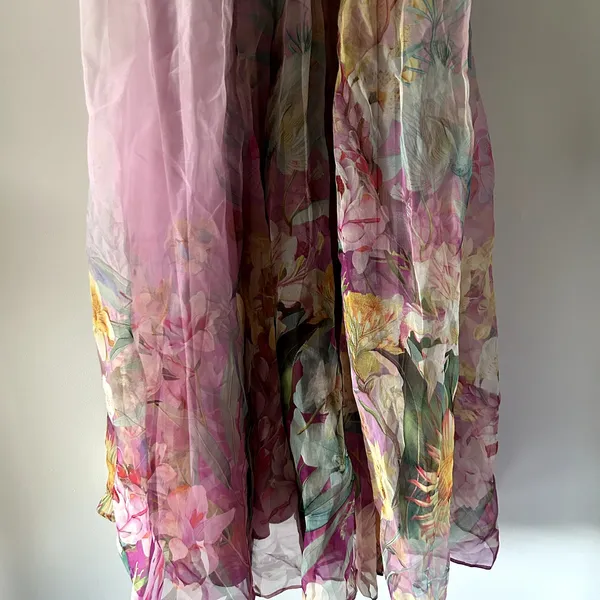 Anthropologie BHLDN Kendall High-Neck Scarf Floral Organza Maxi Dress NWT Size S - Image 4