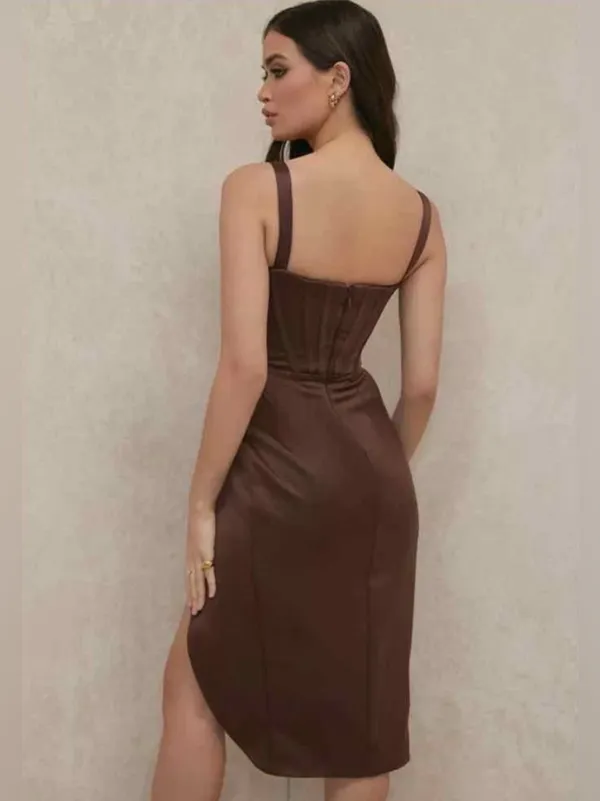 House of CB Faye Satin Corset Midi Dress Size XS - Image 2