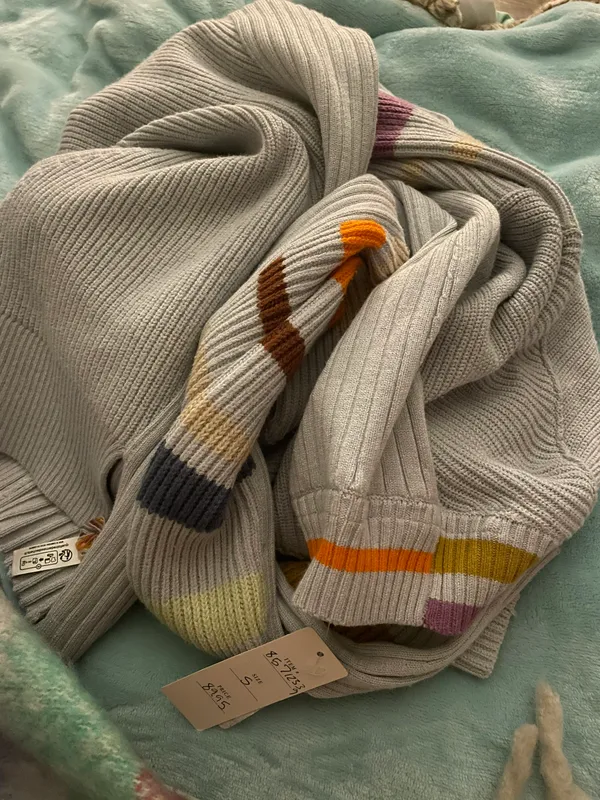 Anthropologie NWT Daily Practice by Stripe-Sleeve Sweater Dress. Size Small - Image 5