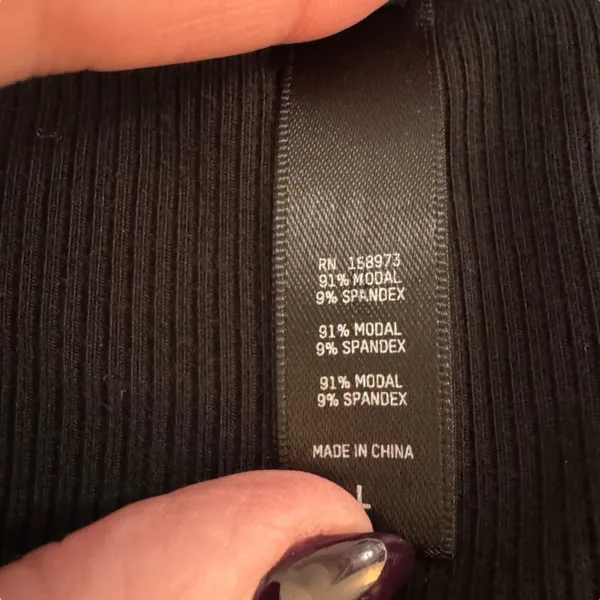 SKIMS - Soft Lounge Ribbed Stretch-Modal Maxi Dress Onyx Black Sz L - Image 8