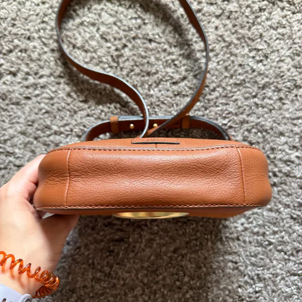 Vince Camuto Kayci Caramel Suede & Leather Crossbody - Image 13
