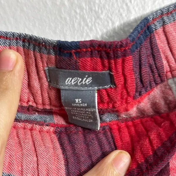 Aerie Women Winter Christmas Red Plaid Flannel Pajama Pants Size XS.‎ - Image 8