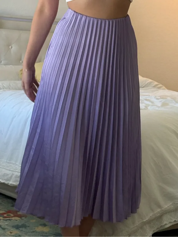 Zara Lavender pleated Midi Skirt - Image 7