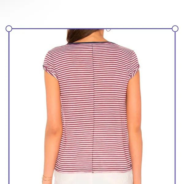 Free people Red and White Striped short sleeve Tee - Image 2
