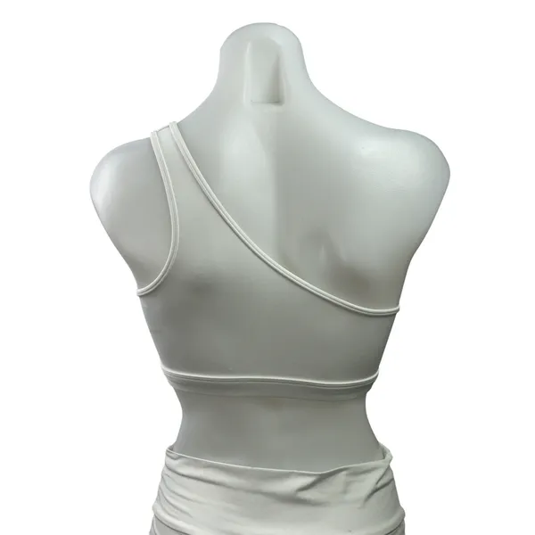 Gymshark White One-shoulder Sleeveless ActiveWorkout Sports Bra Crop Tank Top S - Image 3