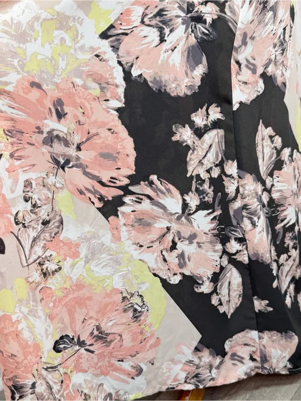 Bar III Floral Boho Faux Wrap Dolman Sleeve Maxi Dress Peach Black Multi XS - Image 6