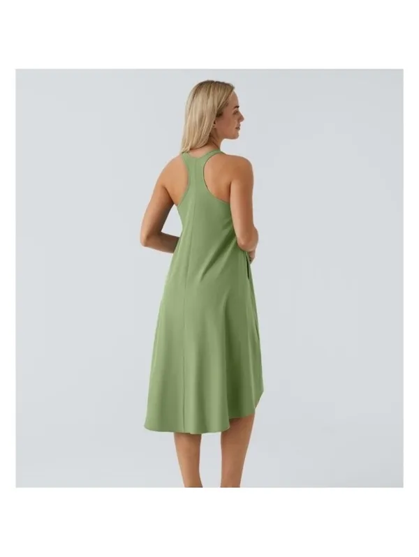 Halara RacerPocket High Low Flowy Midi Dress in Hot Wasabi Green Women’s Large - Image 14