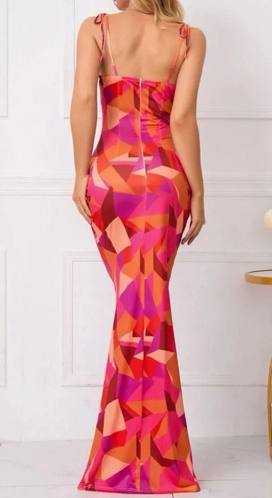 SheIn Pink print maxi dress - Image 2