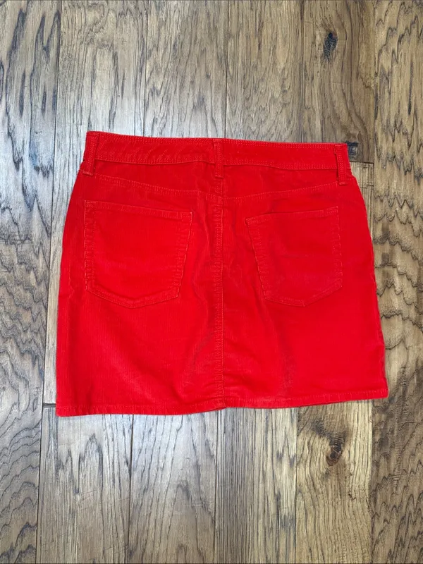 Gap 1969 Red Orange Corduroy skirt size 10/30 - Image 2